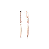 Aretes colgantes de racimo alto en Oro 14K, oro rosa, baño de dos tonos