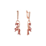 Brincos Life Cluster Red Stones em ouro 14K, cores banhadas a ouro rosa