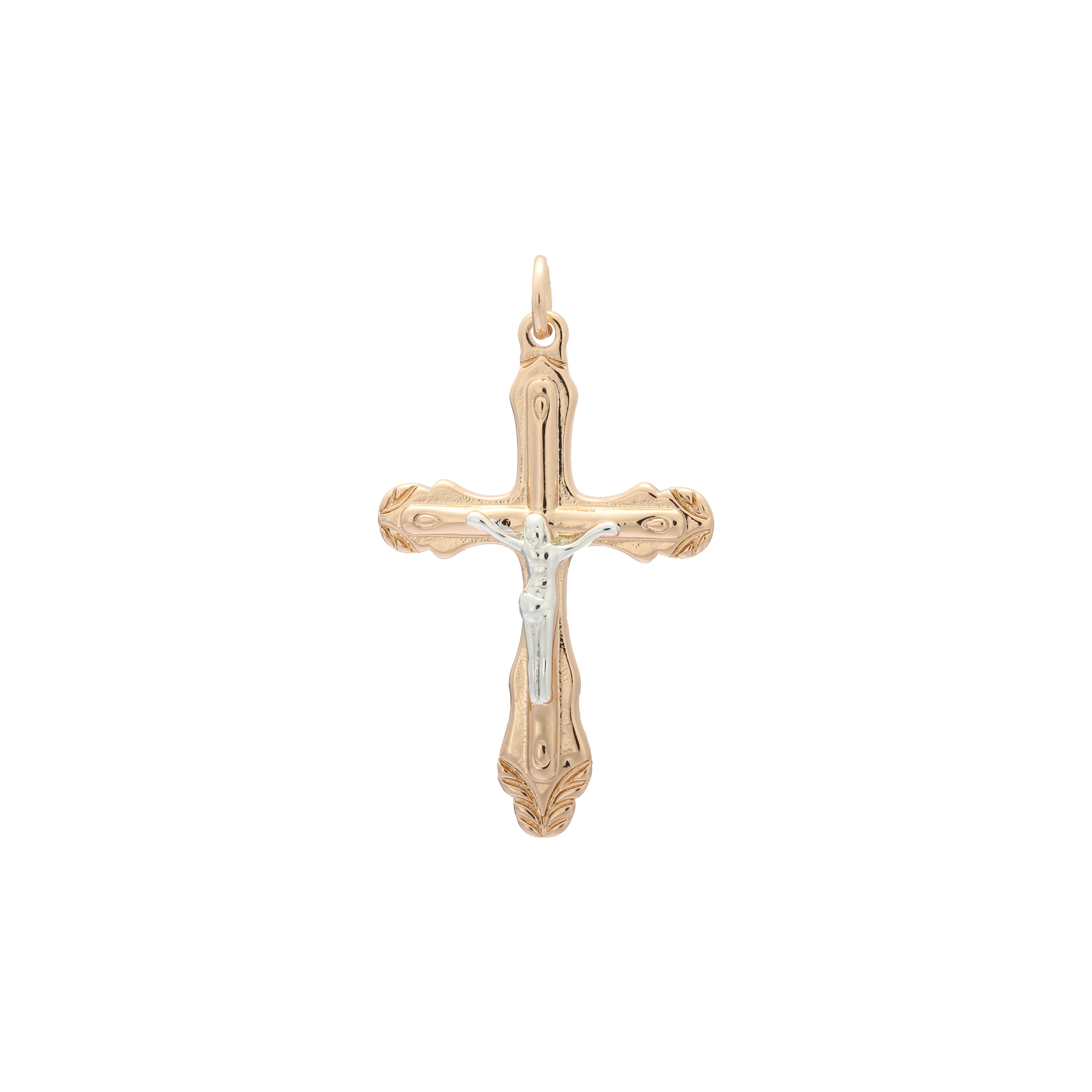 Rose Gold two tone cross pendant