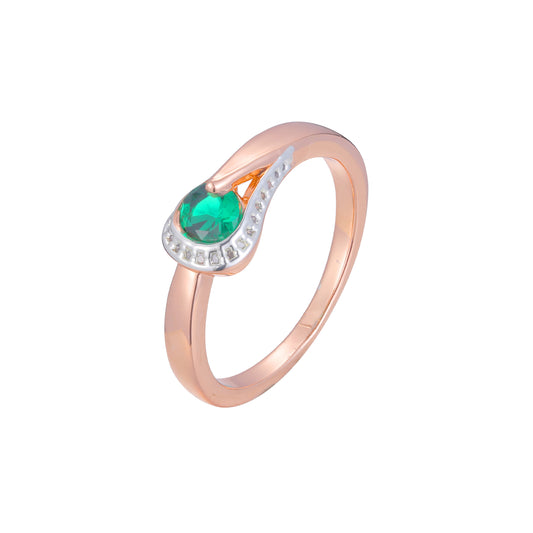 Rose Gold two tone solitaire big stone rings