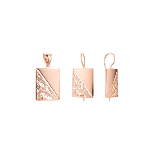 Rose Gold Renaissance filigree set