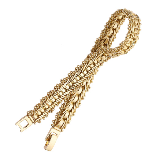 Luxurious fancy link bracelets plated in 14K Gold, Rose Gold colors