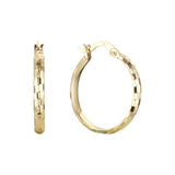 Rectangular textured Hoop 14K Gold two tone,Rose Gold Earrings