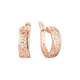 Aretes en Oro 14K, Oro Rosa, baño en dos tonos