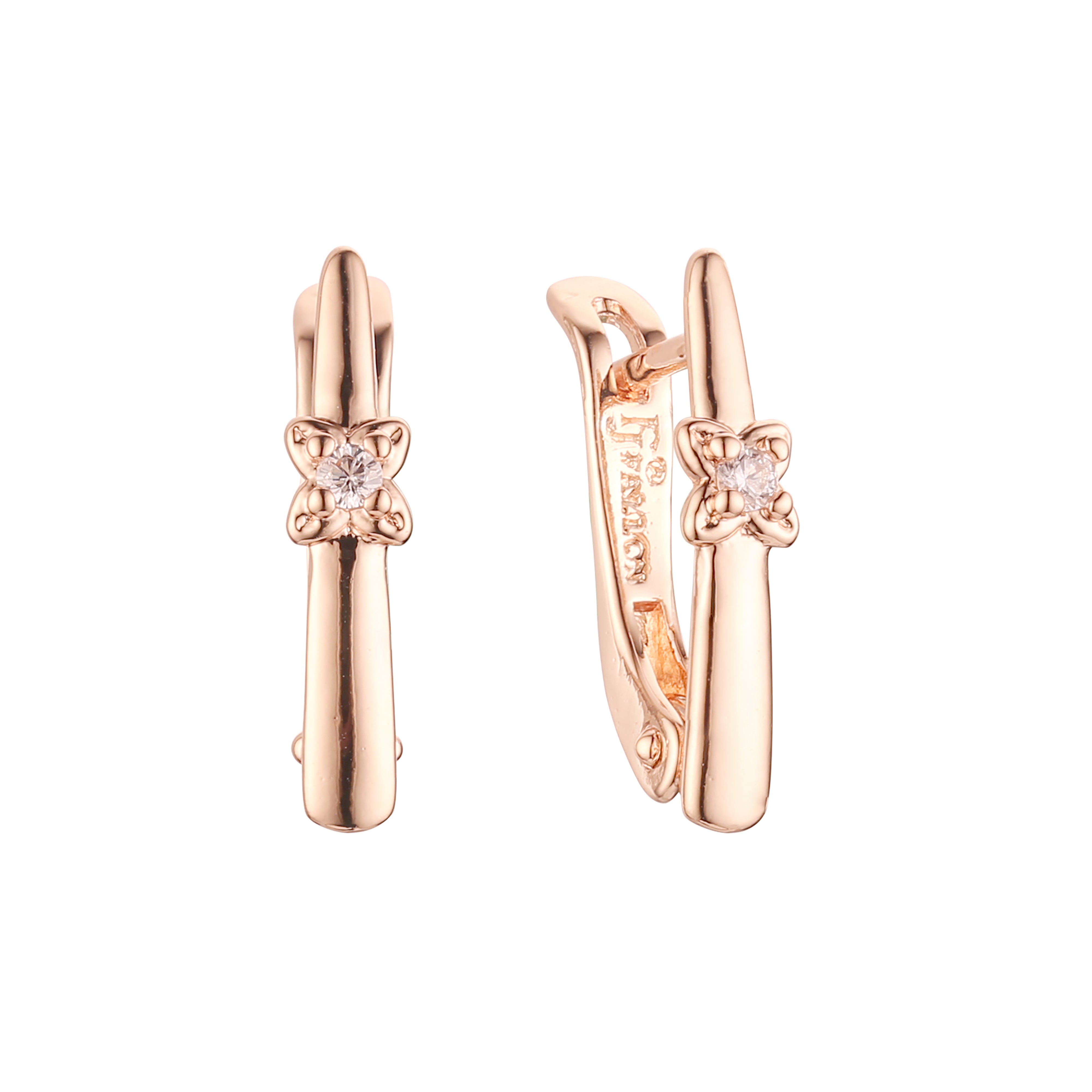 Earrings in Rose Gold, two tone plating colors