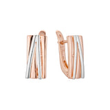 Aretes en Oro 14K, Oro Rosa, baño en dos tonos