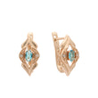 Brincos Solitaire Lake Blue CZ Rose Gold