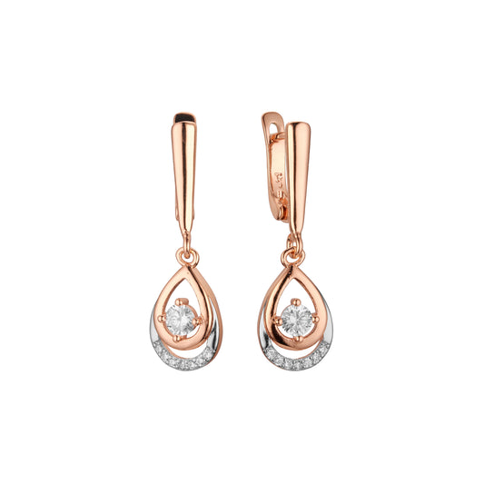 Earrings in Rose Gold, two tone plating colors