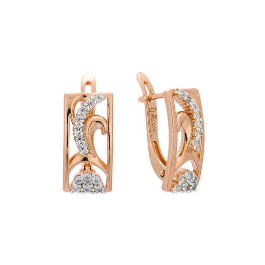 Earrings in Rose Gold, two tone plating colors