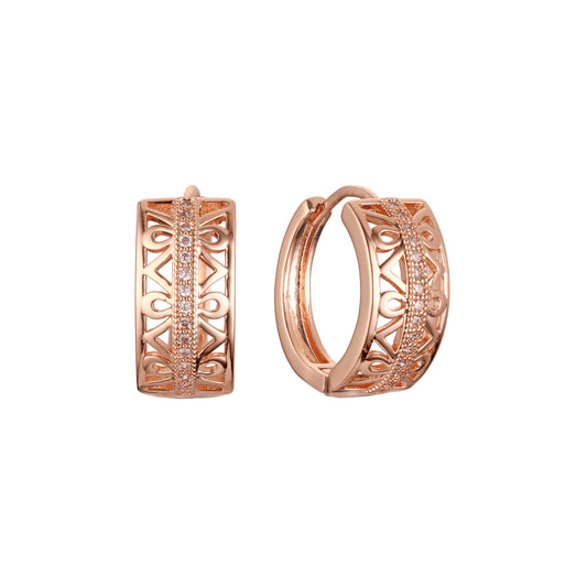 Brincos Huggie em ouro 14K, cores banhadas a ouro rosa