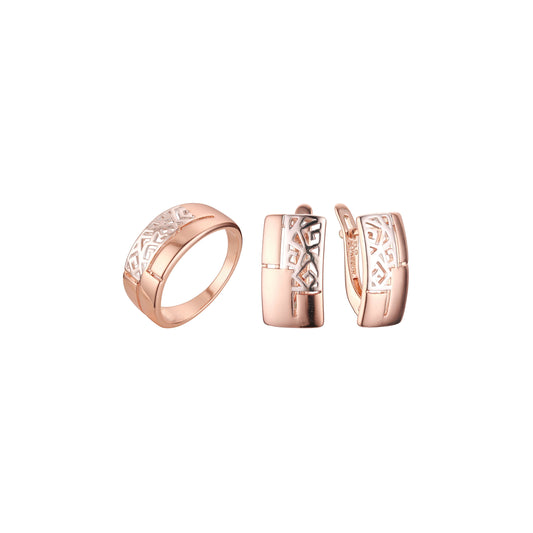 Rose Gold two tone rectanglar set