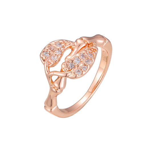 Anillos de ramas de moda de oro rosa