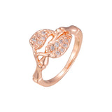 Anillos de ramas de moda de oro rosa