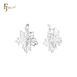 Maple leaves earrings in 14K Gold, Rose Gold plating colors