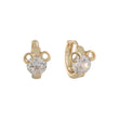 Pendientes Huggie de oro de 14 quilates con piedras grandes