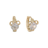 Pendientes Huggie de oro de 14 quilates con piedras grandes