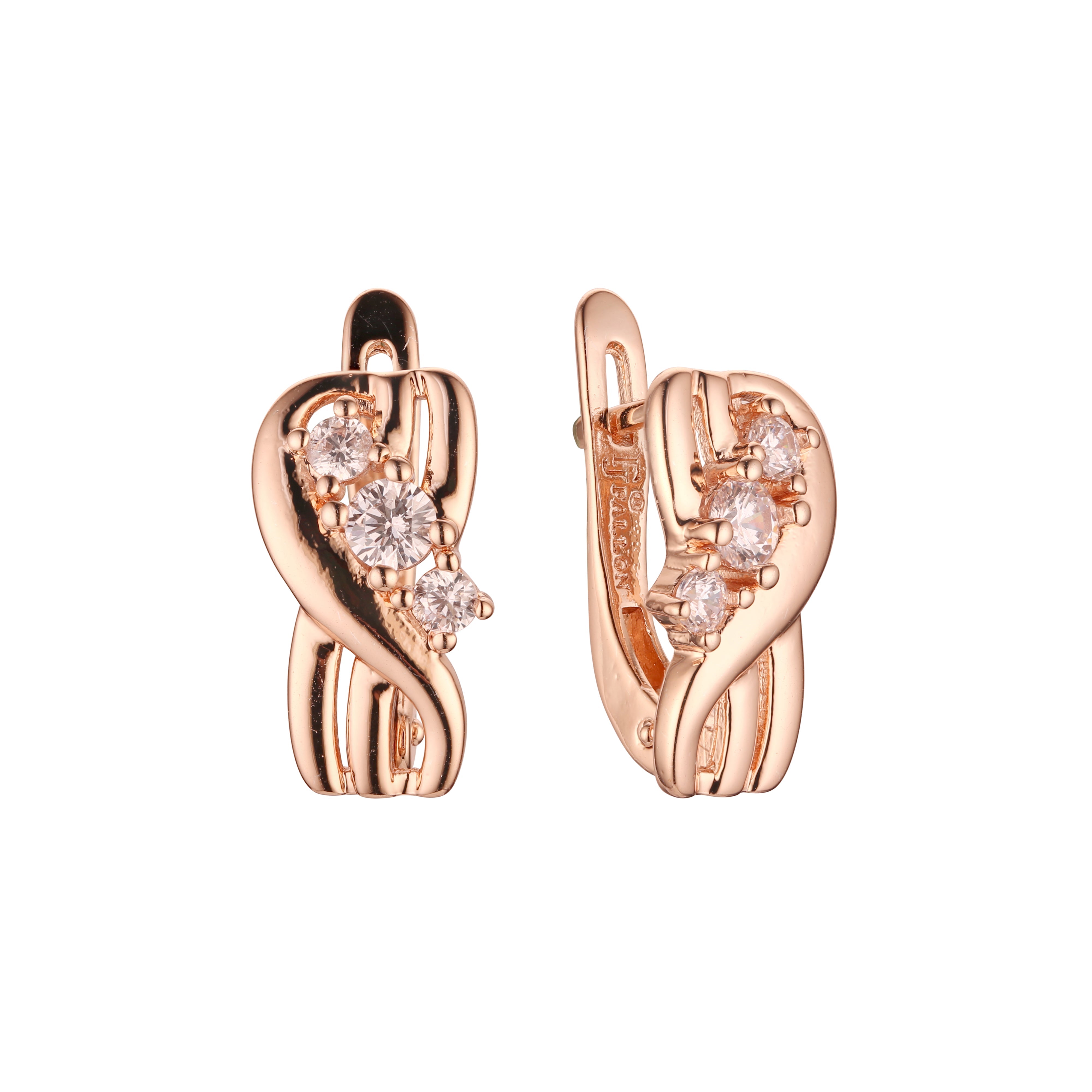 Earrings in Rose Gold, two tone plating colors