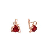 Solitaire colorful cz Rose Gold earrings