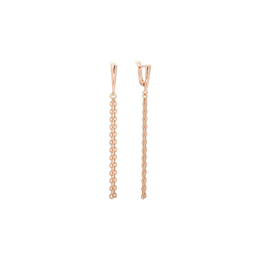 Rose Gold long chain link drop earrings