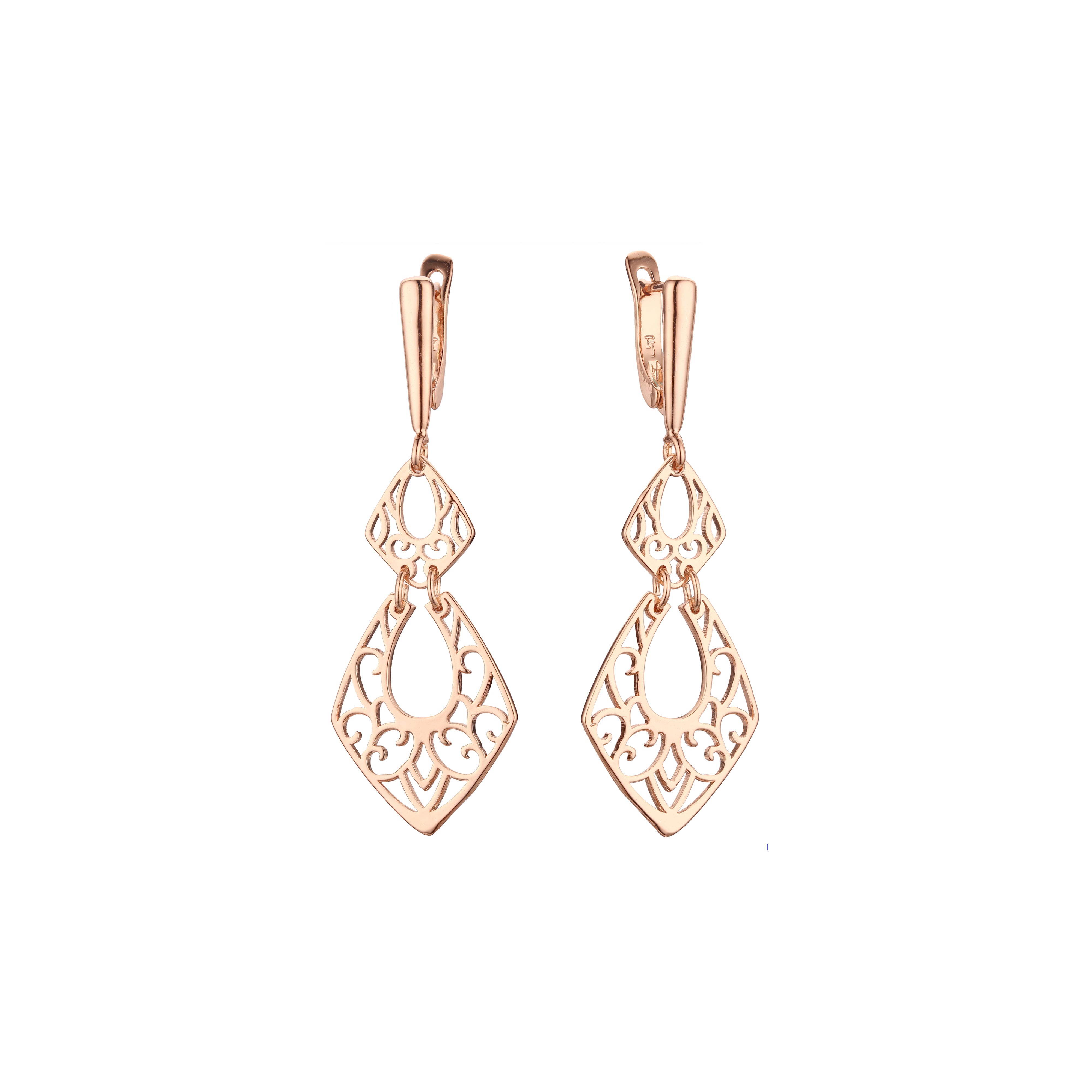 Pendientes de oro rosa