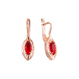 Solitaire earrings in 14K Gold, Rose Gold plating colors