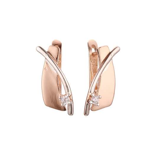 Rose Gold two tone earrings