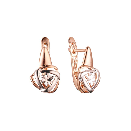 Earrings in Rose Gold, two tone plating colors