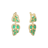 Great leave earrings in 14K Gold, Rose Gold, two tone plating colors