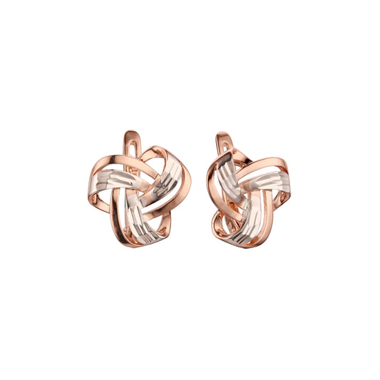 Rose Gold two tone earrings