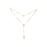 Italian Virgin of Guadalupe Catholic Rosary Necklace plated in 14K Gold, 14K Gold two tone