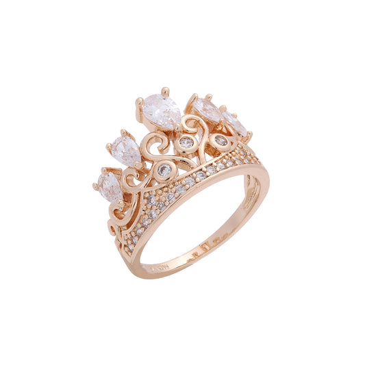 Anillos de corona en oro blanco, Oro 14K, colores de baño de oro rosa