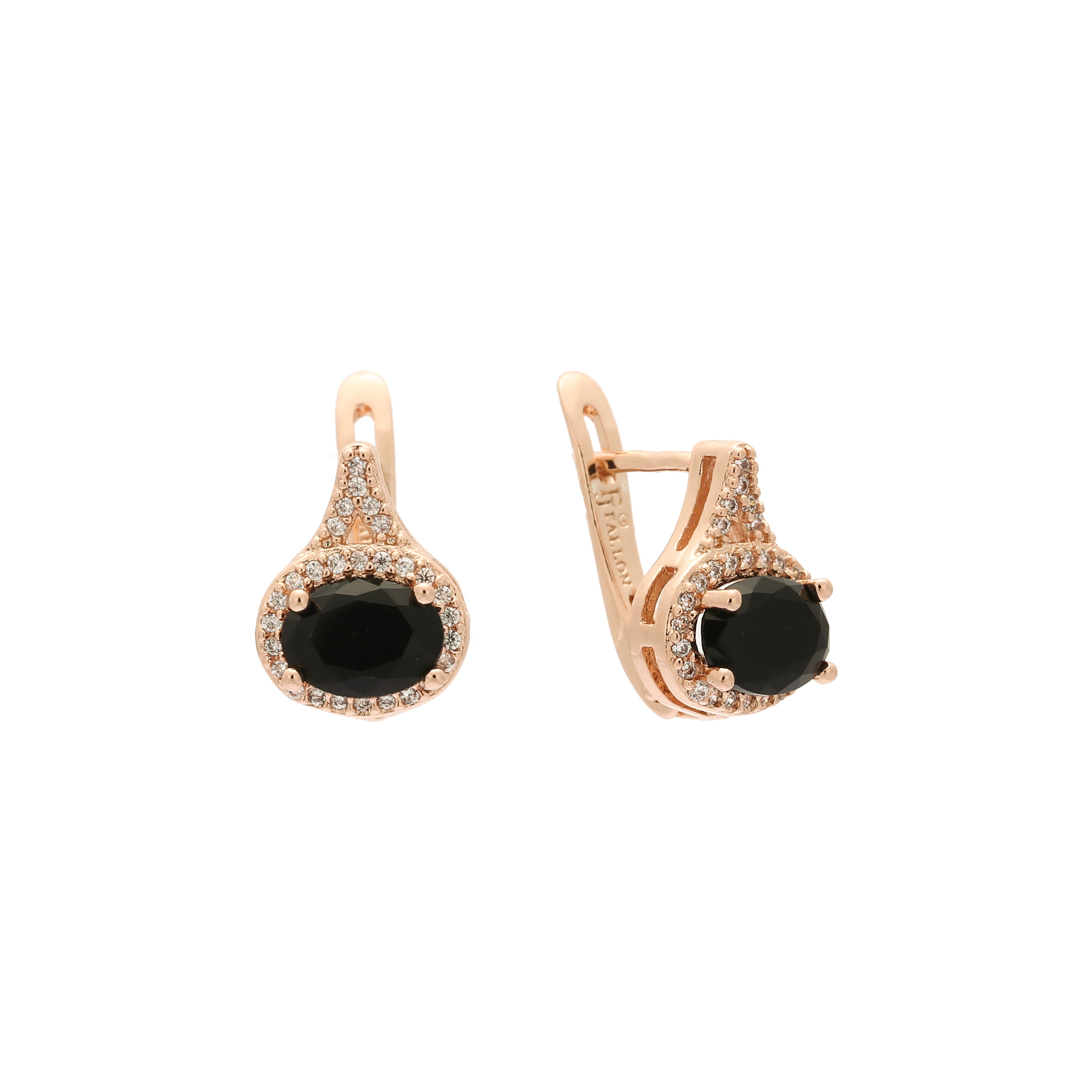 Rose Gold solitaire halo earrings