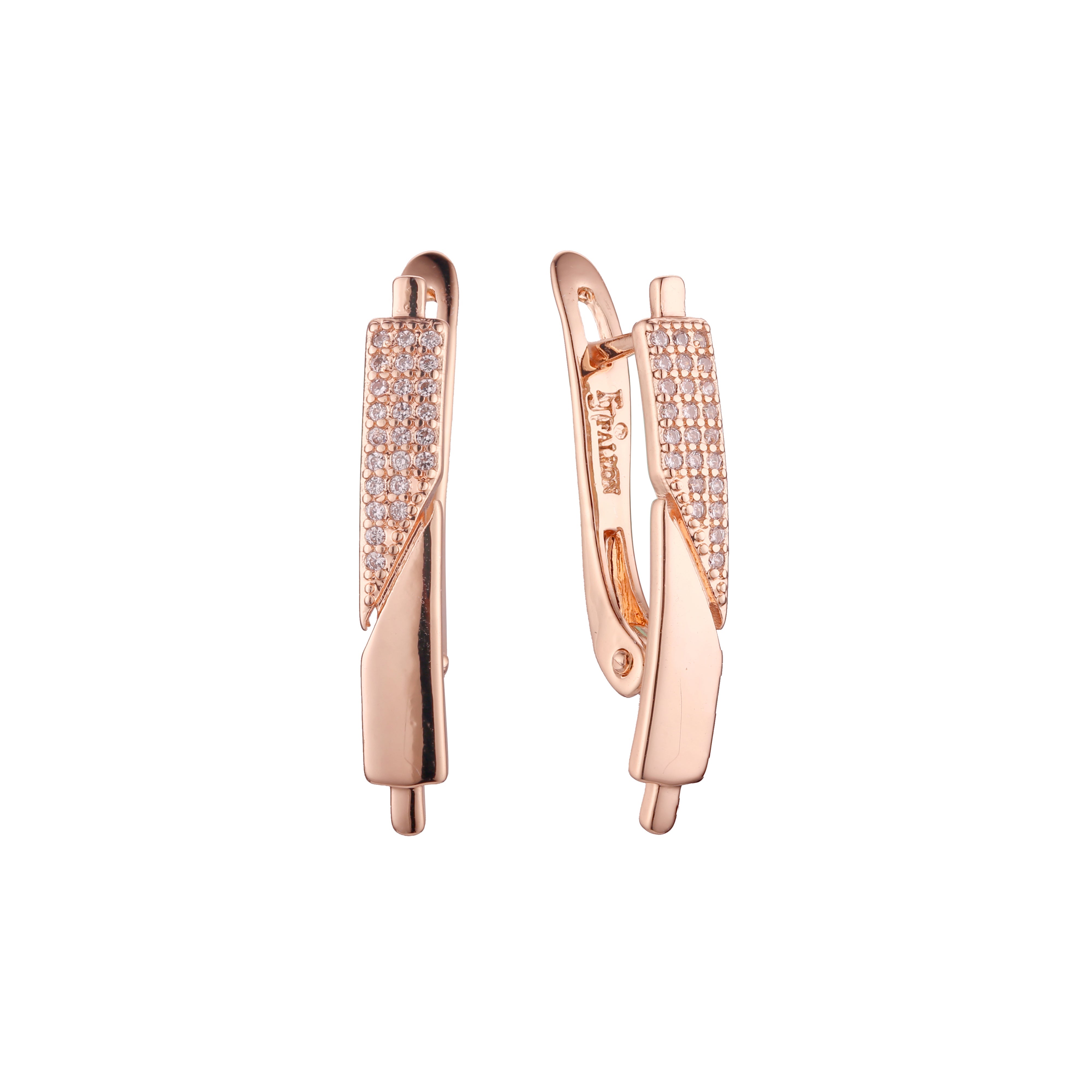 Aretes de racimo en Oro de 14K, Oro Rosa, baño de dos colores