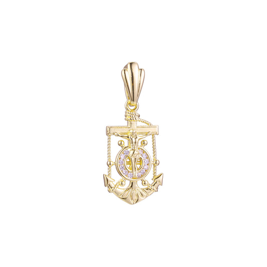 Luxurious anchor pendant in Rose Gold, 14K Gold plating colors