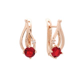 Solitaire colorful CZ Rose Gold earrings