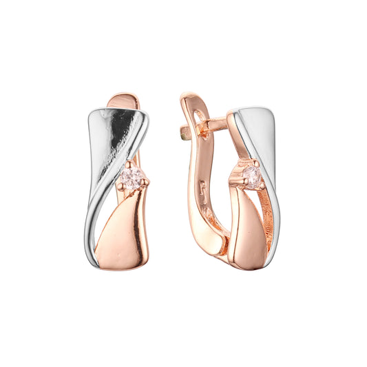 Earrings in Rose Gold, two tone plating colors