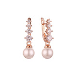Pearl cluster earrings in 14K Gold, Rose Gold plating colors