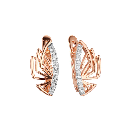 Earrings in Rose Gold, two tone plating colors