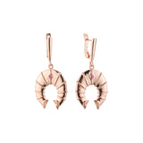 Aretes colgantes de herradura en Oro 14K, colores baño de oro rosa