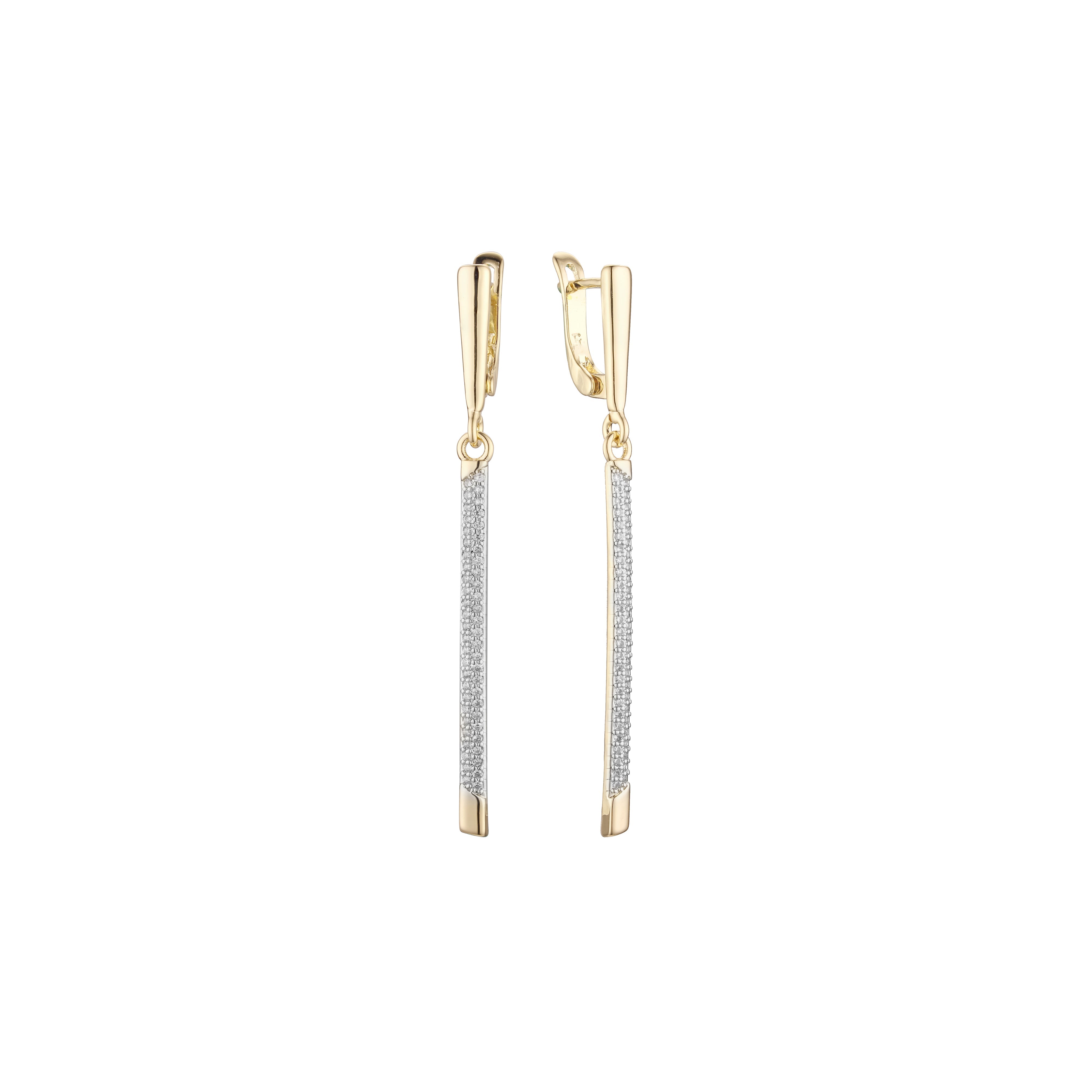 Aretes en Oro 14K, Oro Rosa, baño en dos tonos