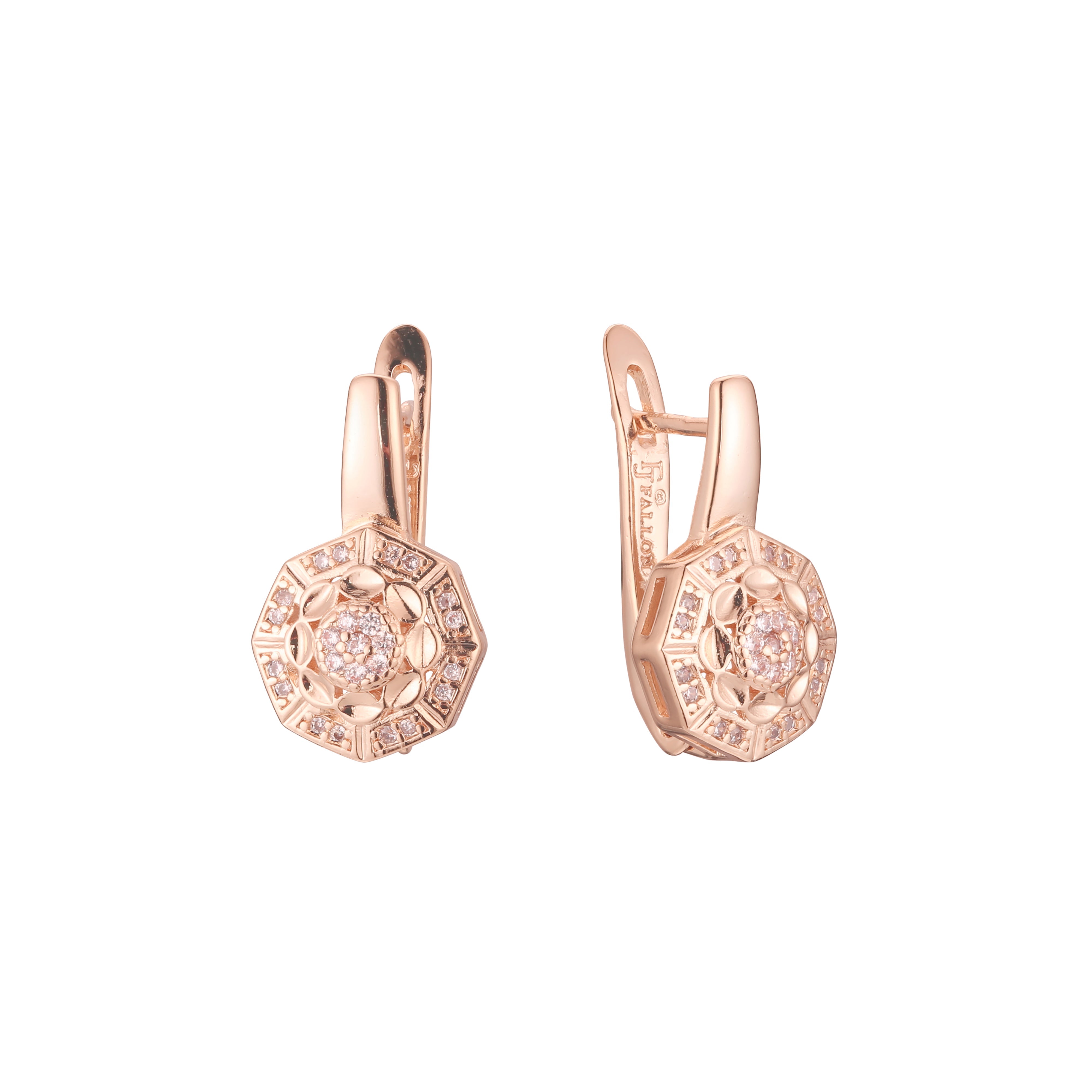 Earrings in 14K Gold, Rose Gold, two tone plating colors