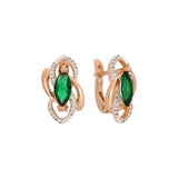 Marquise solitaire earrings in Rose Gold, two tone plating colors