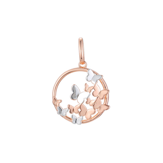 Pingente em ouro rosa de dois tons, cores banhadas a ouro 14K