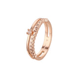 Solitario Anillos de boda en oro de 14 quilates, oro rosa, baño de dos tonos