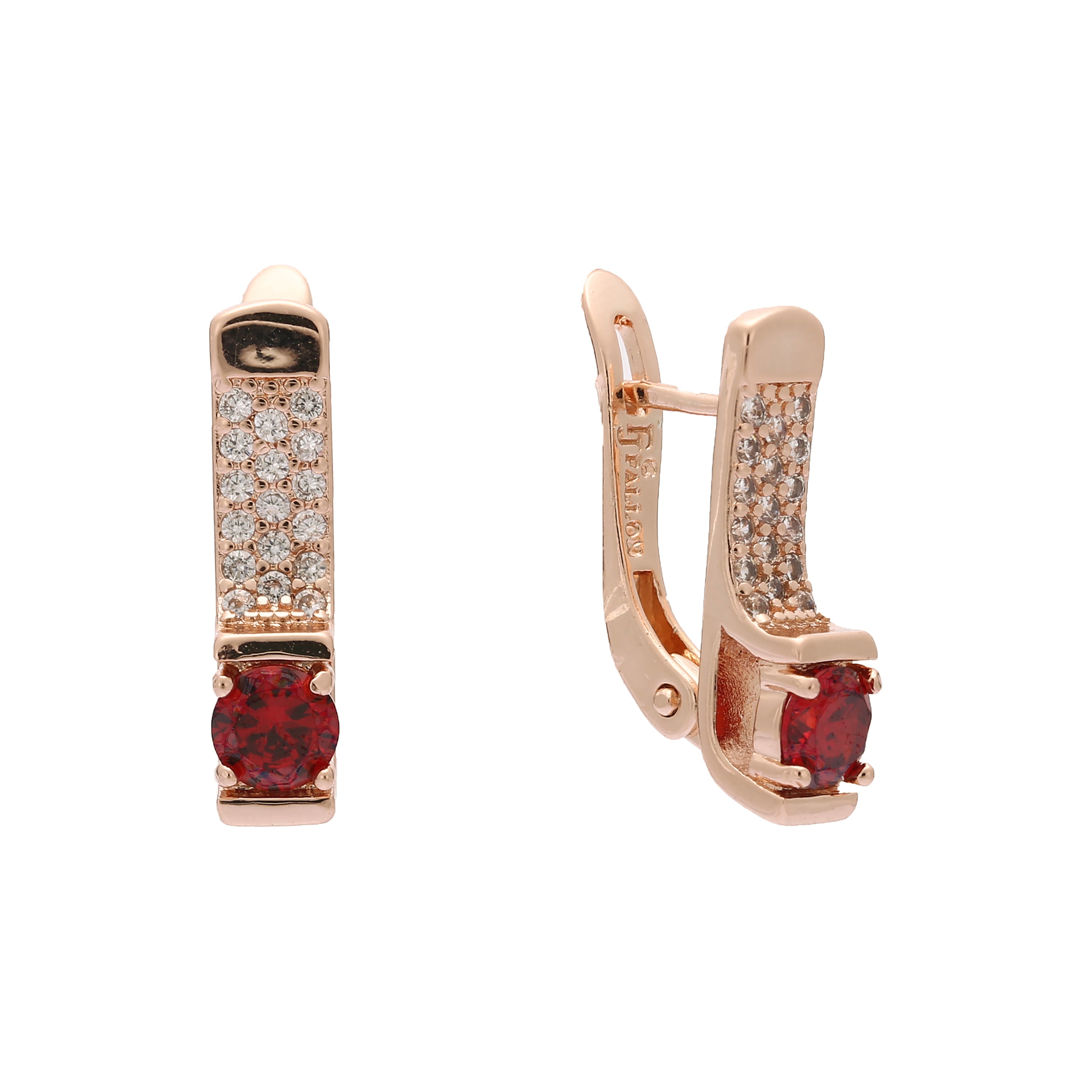 Paved colorful cz Rose Gold earrings