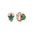 Star shape colorful solitaire CZ Rose Gold huggie earrings