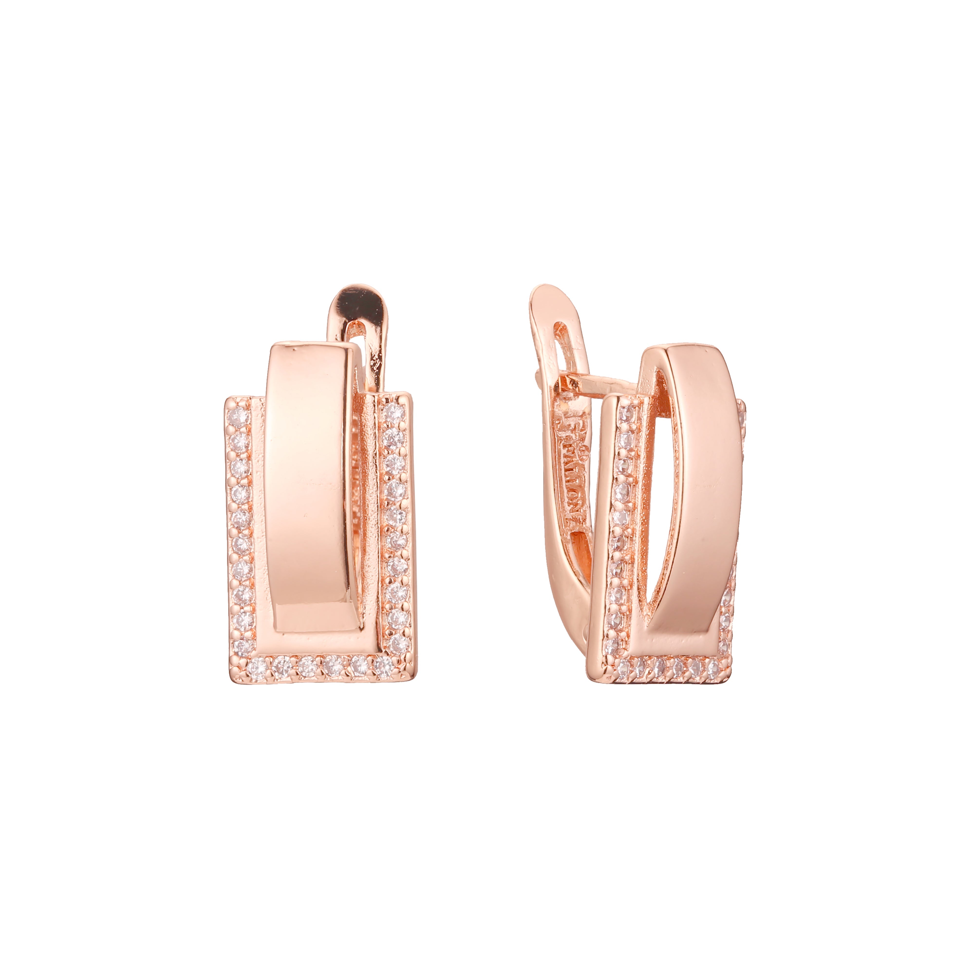 Aretes de racimo en Oro de 14K, Oro Rosa, baño de dos colores