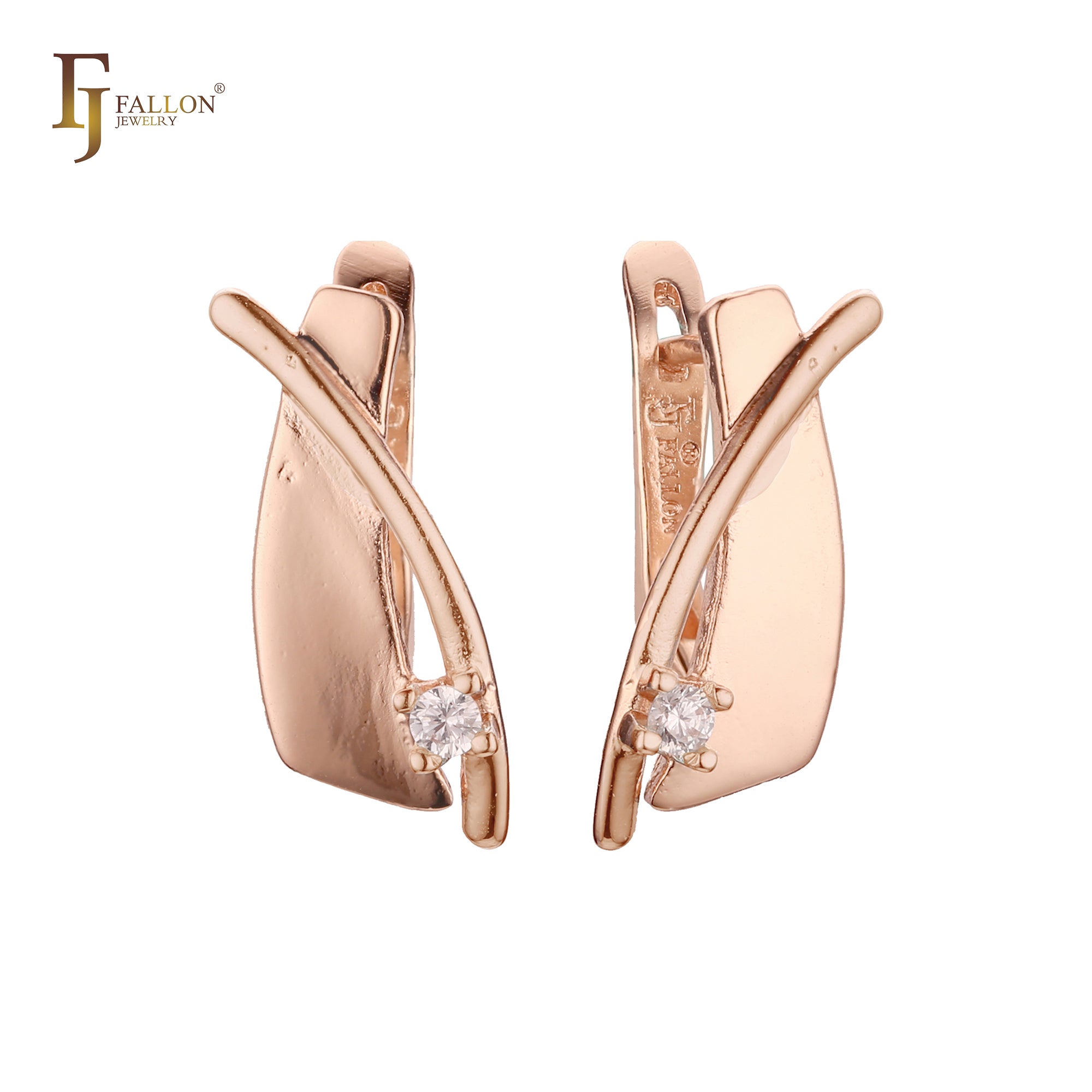 Rose Gold two tone earrings