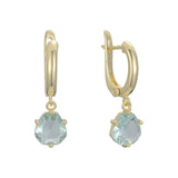 Aretes colgantes de solitario en Oro 14K