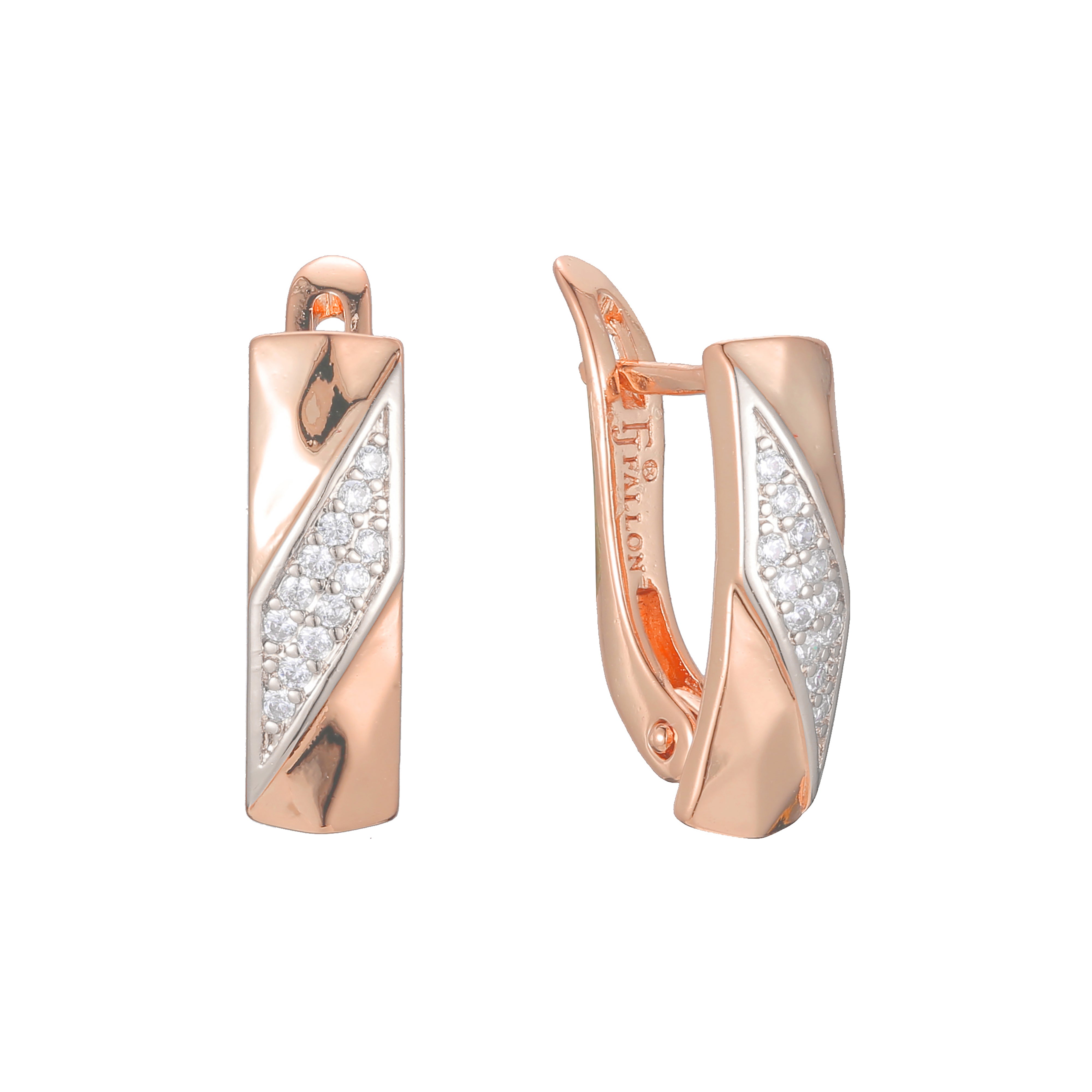 Earrings in 14K Gold, Rose Gold, two tone plating colors